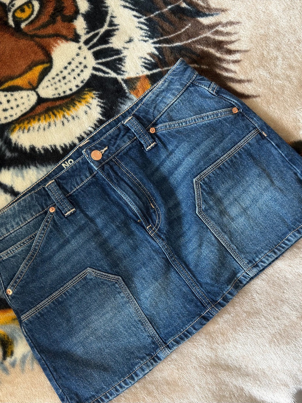 No Boundaries Dark Blue Denim Mini Skirt, Size M, L, XXL